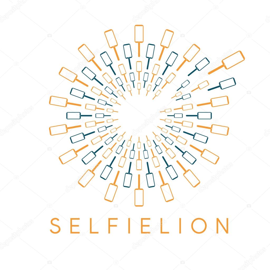 dandelion with phones and selfie stick vector design concept