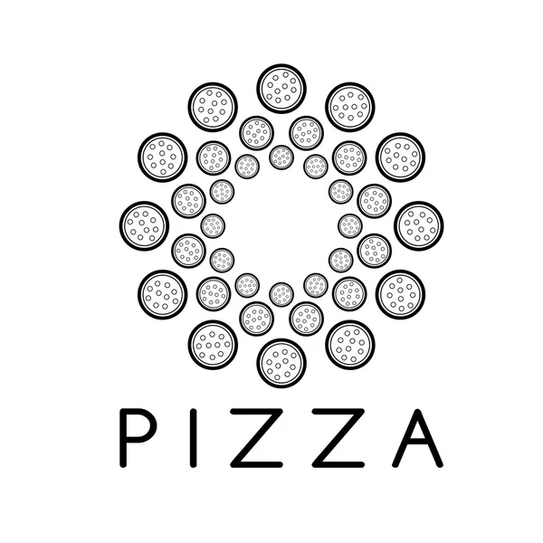 Circle of pizza vector design template — Stock Vector