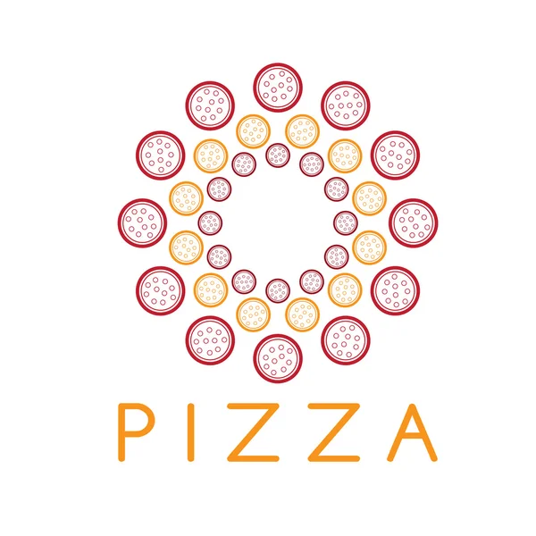 Circle of pizza vector design template — Stock Vector