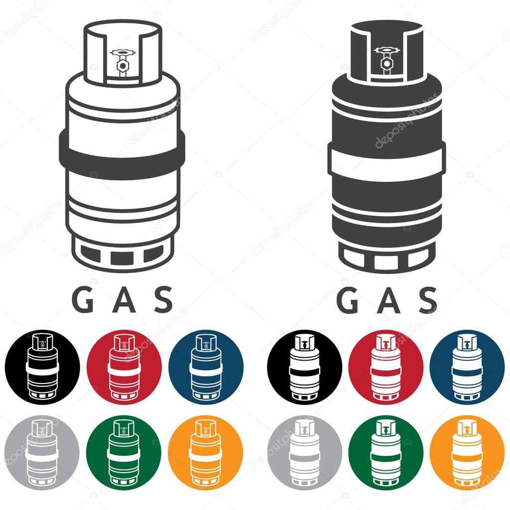 Liquid Propane Gas Vector Illustration and web icons