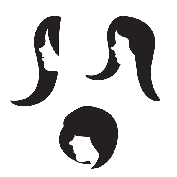 Silhouet vrouw met haar. vectorillustratie — Stockvector