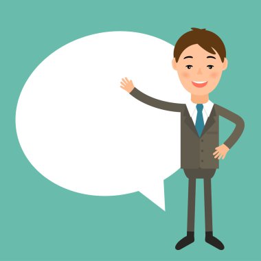 Düz tasarım tarzında bir işadamı Illustration. Vect