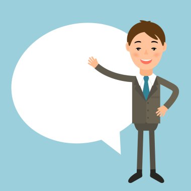 Düz tasarım tarzında bir işadamı Illustration. Vect