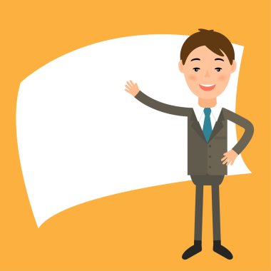 Düz tasarım tarzında bir işadamı Illustration. Vect