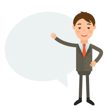 Düz tasarım tarzında bir işadamı Illustration. Vect