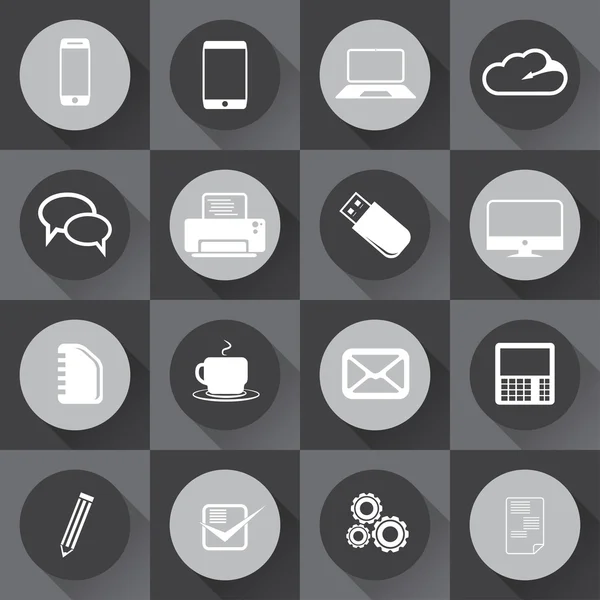 Универсальные наброски иконок для веб и мобильных в плоском дизайне. Векто — стоковый вектор