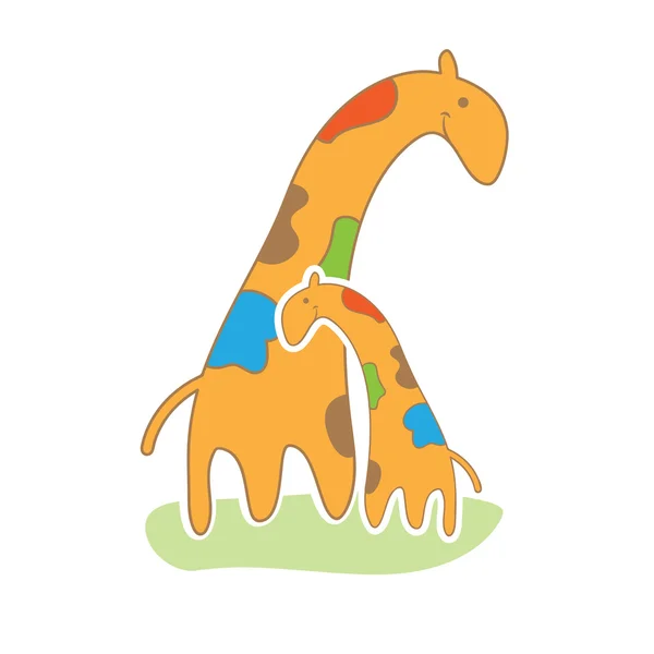 小长颈鹿在可爱的风格矢量图 — 图库矢量图片