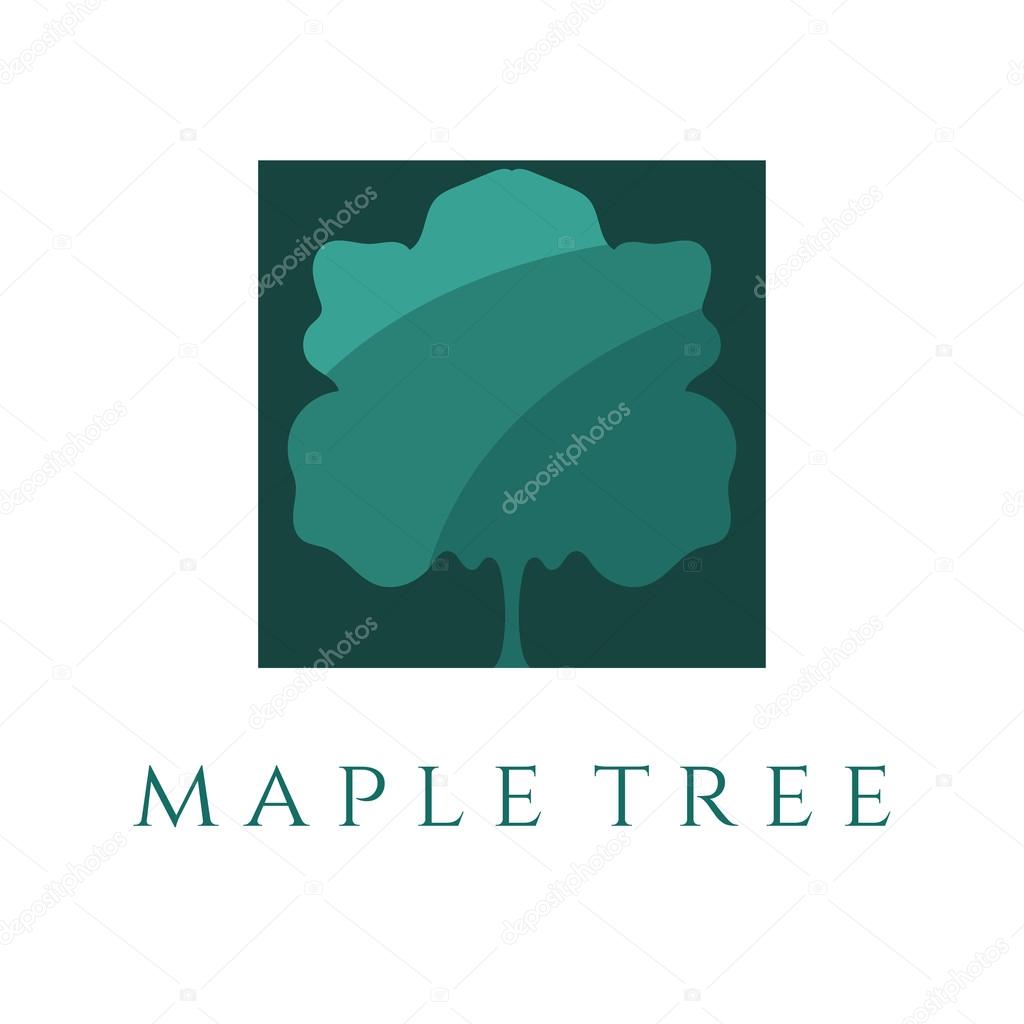 Abstract maple tree vector design template