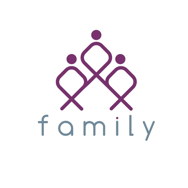 Happy family vector design template — Stock Vector