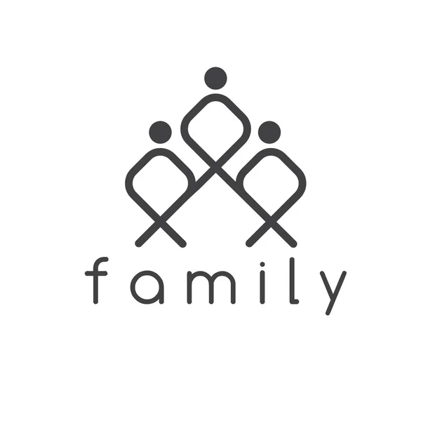 Happy family vector design template — Stock Vector