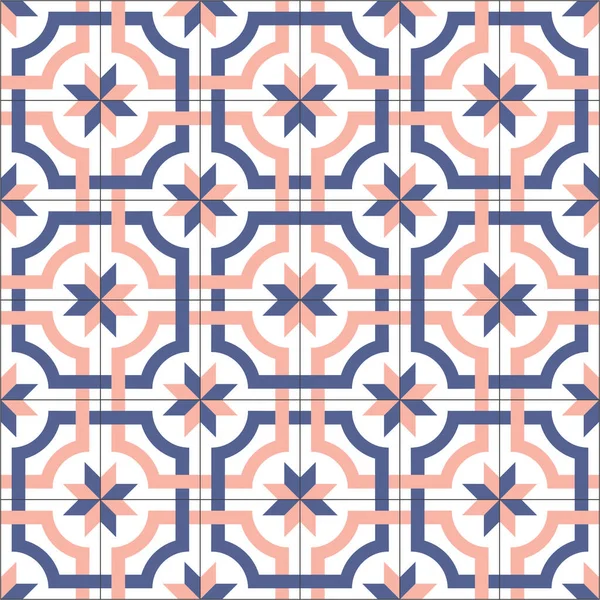 Traditional Palestinian Floor Tiles Pattern Editable Vector File — Stock Vector