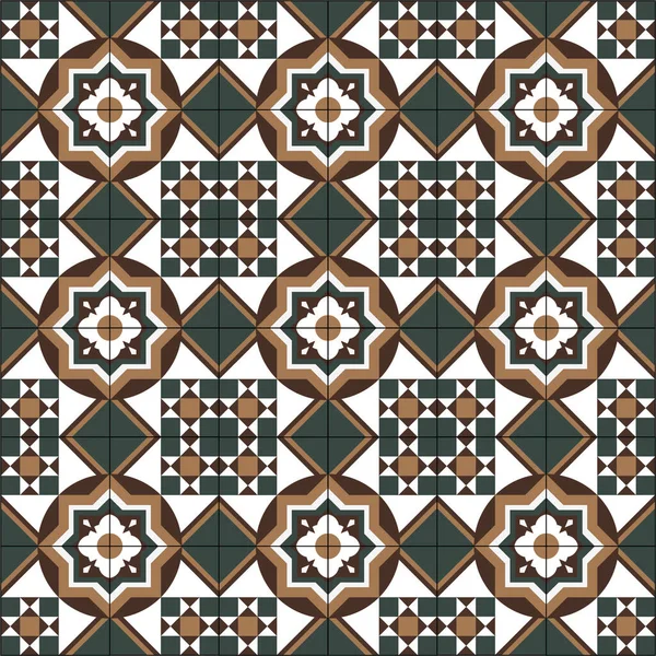 Traditional Palestinian Floor Tiles Pattern Editable Vector File — Stock Vector