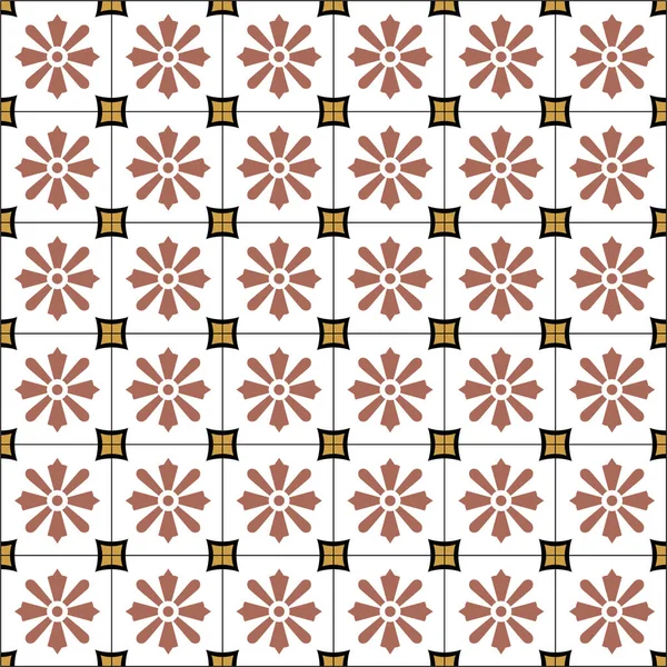 Traditional Palestinian Floor Tiles Pattern Editable Vector File — Stock Vector