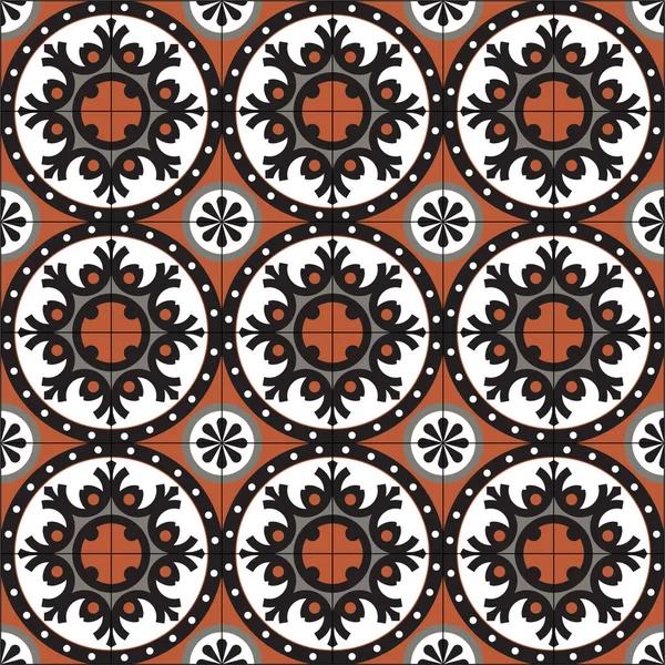 Traditional Palestinian Floor Tiles Pattern Editable Vector File — Stock Vector
