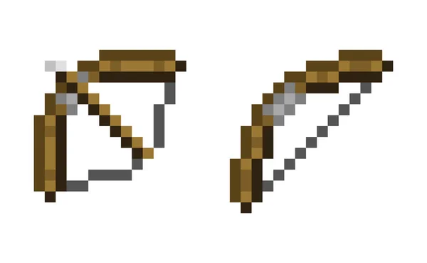 Pixel Art Bow Arrow Editierbare Vektordatei — Stockvektor