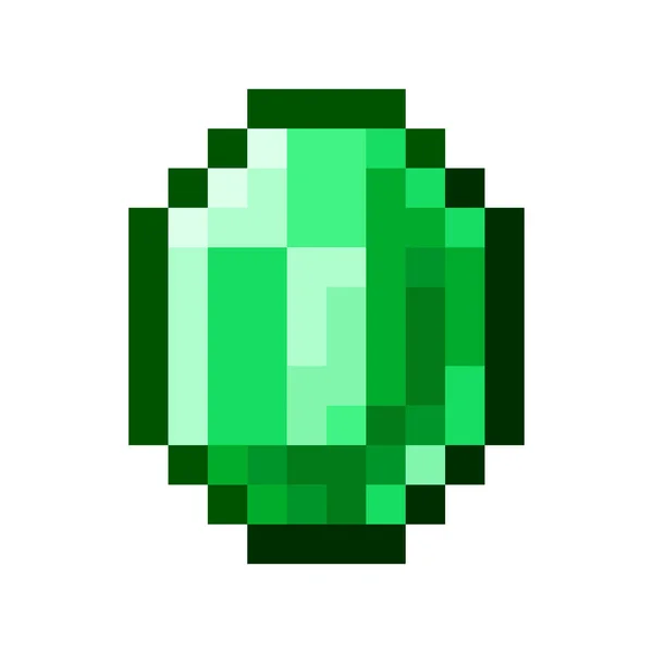 Pixel Art Emerald Berkas Vektor Yang Dapat Disunting - Stok Vektor