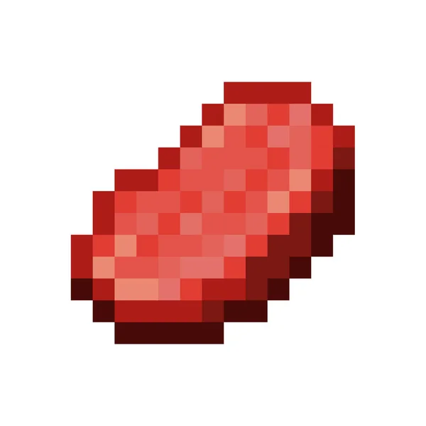 Pixel Art Carne Crua Ficheiro Vetorial Isolado —  Vetores de Stock