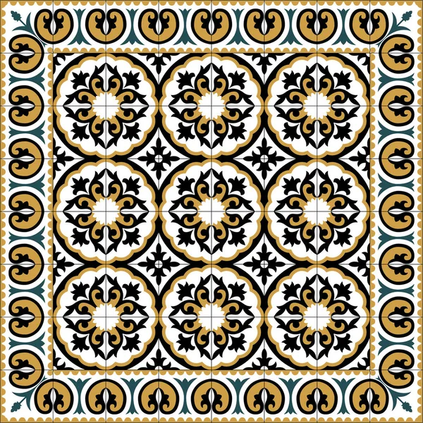 Traditional Floor Tiles Pattern Editable Vector File — Stock Vector