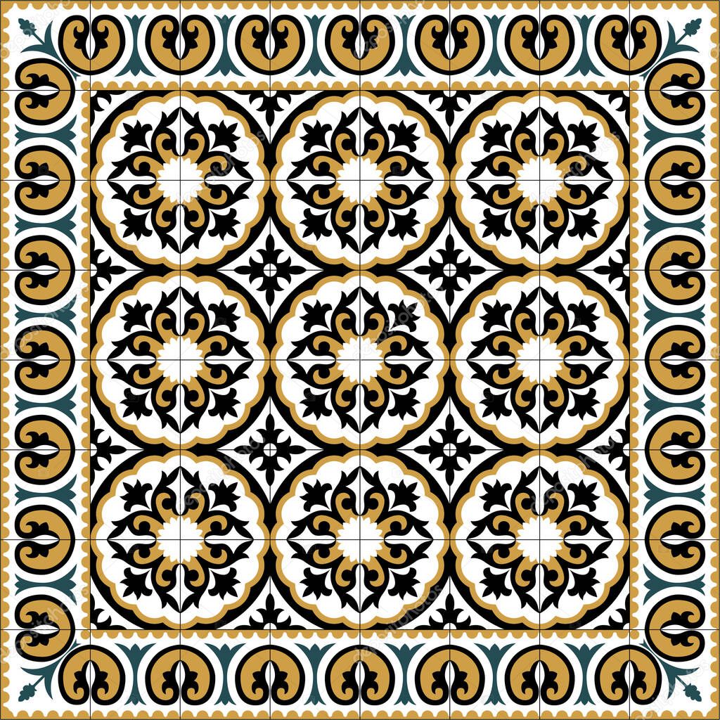 Traditional Floor Tiles pattern. Editable vector file.
