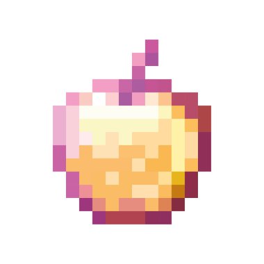 Büyülü Elma 'nın Piksel Sanatı. İzole vektör dosyası.