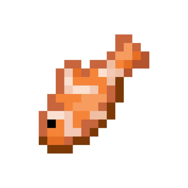 Tropical Fish Pixel Art Ficheiro Vetorial Isolado — Vetor de Stock