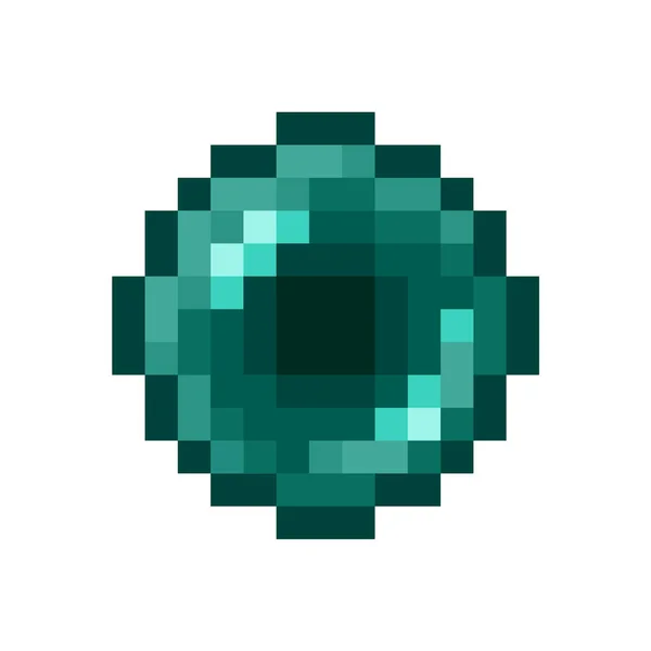 Pixel Art Ender Pearl Arquivo Vetorial Isolado — Vetor de Stock