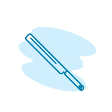 Yemek pişirme bıçağı ikonunun çizim vektörü grafiği. Aşçı, restoran, mutfak gereçleri vs. için uygun.