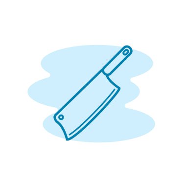 Yemek pişirme bıçağı ikonunun çizim vektörü grafiği. Aşçı, restoran, mutfak gereçleri vs. için uygun.