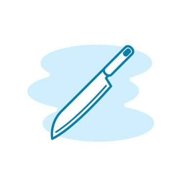 Yemek pişirme bıçağı ikonunun çizim vektörü grafiği. Aşçı, restoran, mutfak gereçleri vs. için uygun.