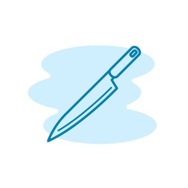 Yemek pişirme bıçağı ikonunun çizim vektörü grafiği. Aşçı, restoran, mutfak gereçleri vs. için uygun.