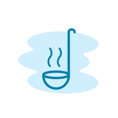 Kaşık simgesinin İllüstrasyon Vektörü grafiği. Yemek, çorba, mutfak gereçleri vs. için uygun.