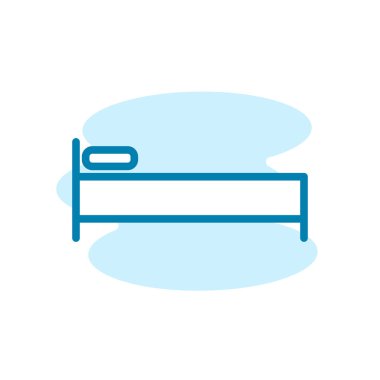 Yatak ikonunun illüstrasyon vektörü grafiği. Yatak odası, uyku, mobilya vs. için uygun.