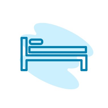 Yatak ikonunun illüstrasyon vektörü grafiği. Yatak odası, uyku, mobilya vs. için uygun.