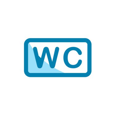Tuvalet simgesinin illüstrasyon vektörü grafiği. WC, hijyenik, tuvalet vs. için uygun.
