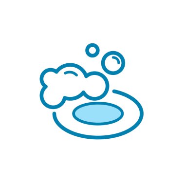 Sabun ikonunun İllüstrasyon Vektörü grafiği. Temizlik, yıkama, hijyen, sağlık vesaire için uygun.