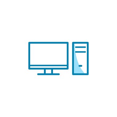 PC simgesinin İllüstrasyon Vektörü grafiği. Bilgisayar, masaüstü, modern, donanım vs. için uygun.