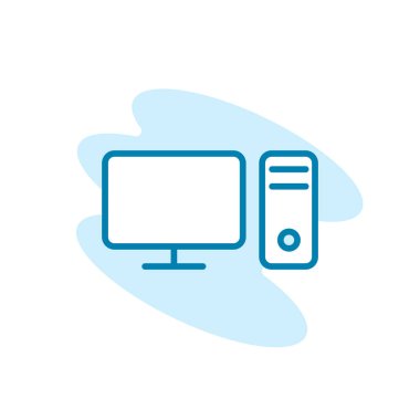 PC simgesinin İllüstrasyon Vektörü grafiği. Bilgisayar, masaüstü, modern, donanım vs. için uygun.