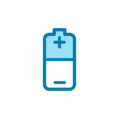 Batarya ikonunun illüstrasyon vektörü grafiği. Güç, yük, alkali, enerji vs. için uygun.