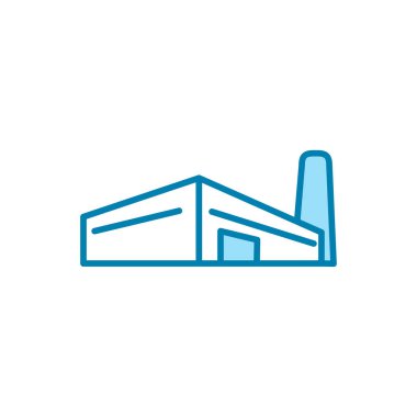 Fabrika ikonunun İmaj Vektörü grafiği. Güç, endüstri, inşaat, rafineri vs. için uygun.