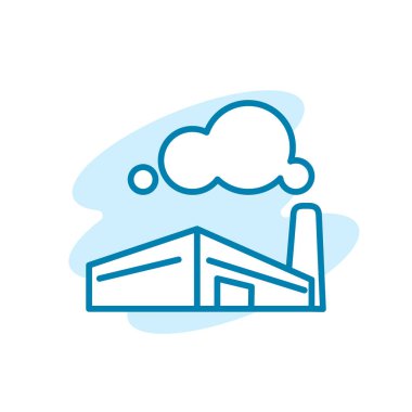 Fabrika ikonunun İmaj Vektörü grafiği. Güç, endüstri, inşaat, rafineri vs. için uygun.