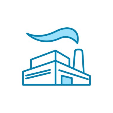 Fabrika ikonunun İmaj Vektörü grafiği. Güç, endüstri, inşaat, rafineri vs. için uygun.