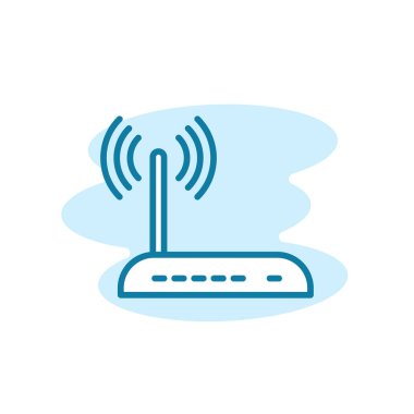 Yönlendirici simgesinin İllüstrasyon Vektörü grafiği. Kablosuz, internet, ağ, şebeke vb için uygun.