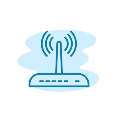 Yönlendirici simgesinin İllüstrasyon Vektörü grafiği. Kablosuz, internet, ağ, şebeke vb için uygun.