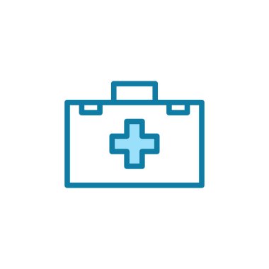 İllüstrasyon Vector, ilk yardım çantası ikonu grafiği. Acil durum, yardım, ilk yardım vesaire için uygun.