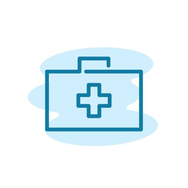 İllüstrasyon Vector, ilk yardım çantası ikonu grafiği. Acil durum, yardım, ilk yardım vesaire için uygun.