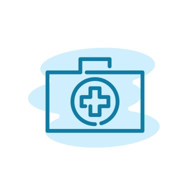 İllüstrasyon Vector, ilk yardım çantası ikonu grafiği. Acil durum, yardım, ilk yardım vesaire için uygun.