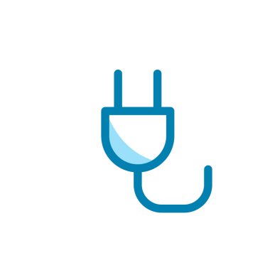 Elektrik prizi simgesinin İmaj Vektörü grafiği. Elektrik, soket, kablo vs. için uygun.