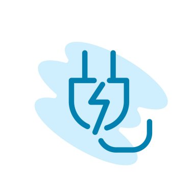 Elektrik prizi simgesinin İmaj Vektörü grafiği. Elektrik, soket, kablo vs. için uygun.