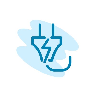 Elektrik prizi simgesinin İmaj Vektörü grafiği. Elektrik, soket, kablo vs. için uygun.