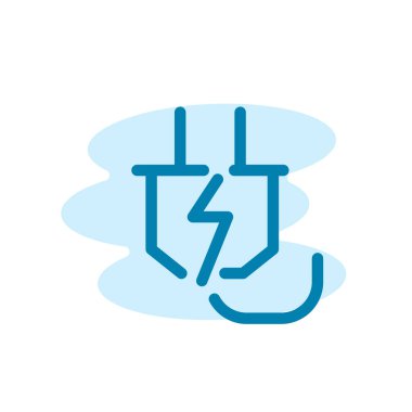 Elektrik prizi simgesinin İmaj Vektörü grafiği. Elektrik, soket, kablo vs. için uygun.